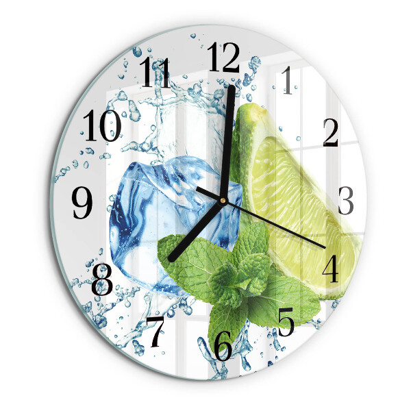 Round wall clock Lime and Mint