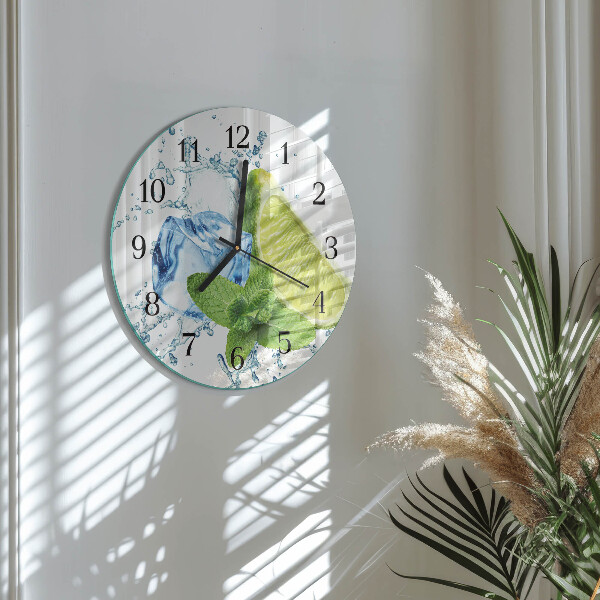 Round wall clock Lime and Mint