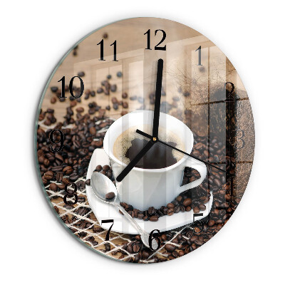 Round wall clock Cup of Coffee