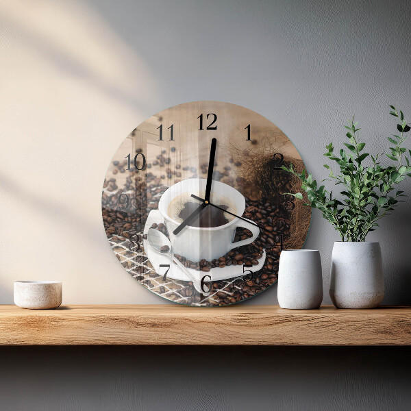 Round wall clock Cup of Coffee