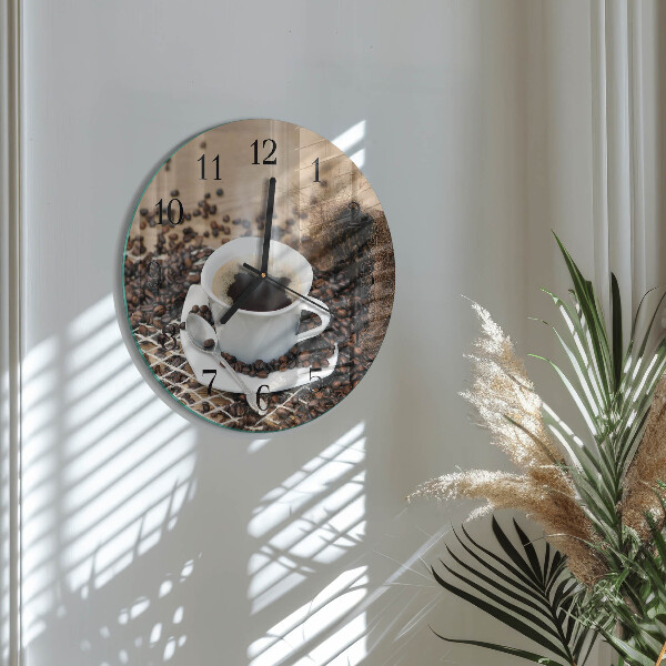 Round wall clock Cup of Coffee