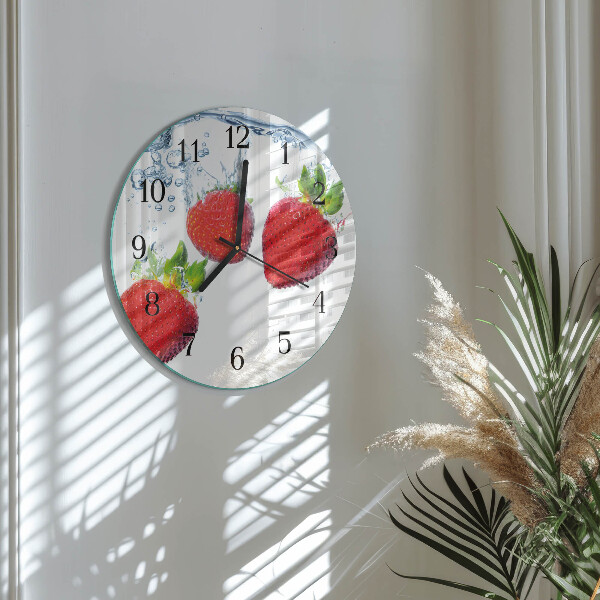 Round wall clock Strawberries