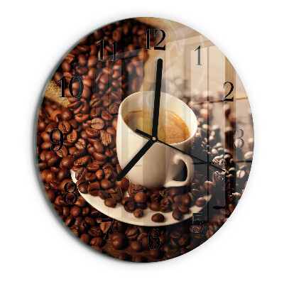 Round wall clock Cup of Coffee