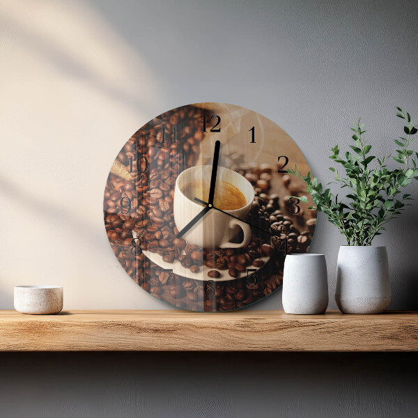 Round wall clock Cup of Coffee