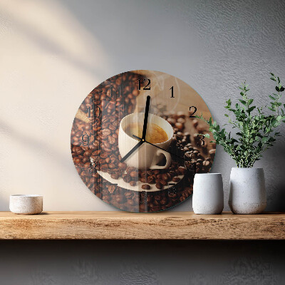 Round wall clock Cup of Coffee