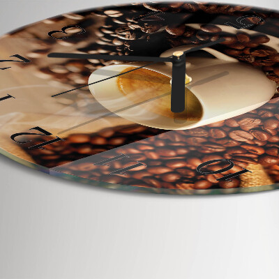 Round wall clock Cup of Coffee