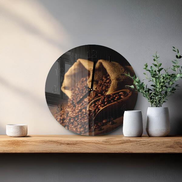 Round wall clock Coffee Beans