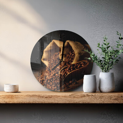 Round wall clock Coffee Beans