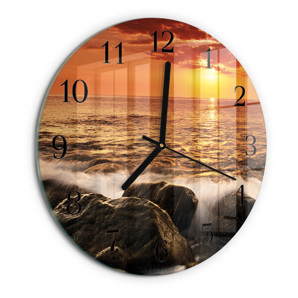 Round wall clock Sunset