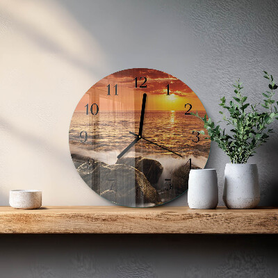 Round wall clock Sunset
