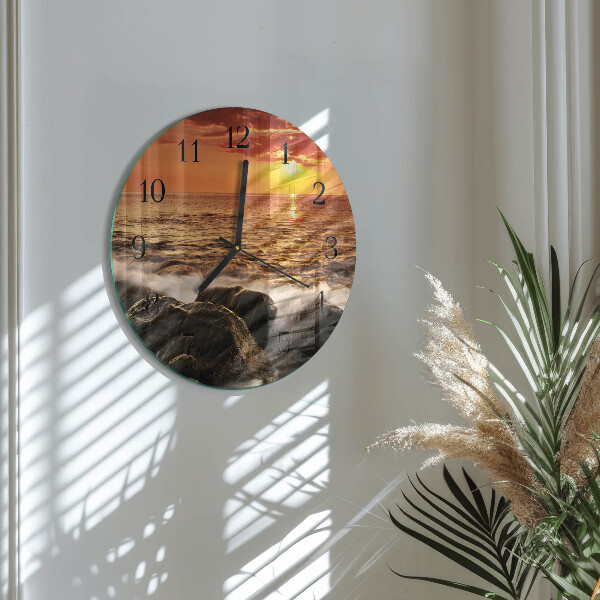 Round wall clock Sunset