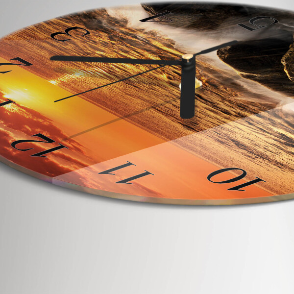 Round wall clock Sunset