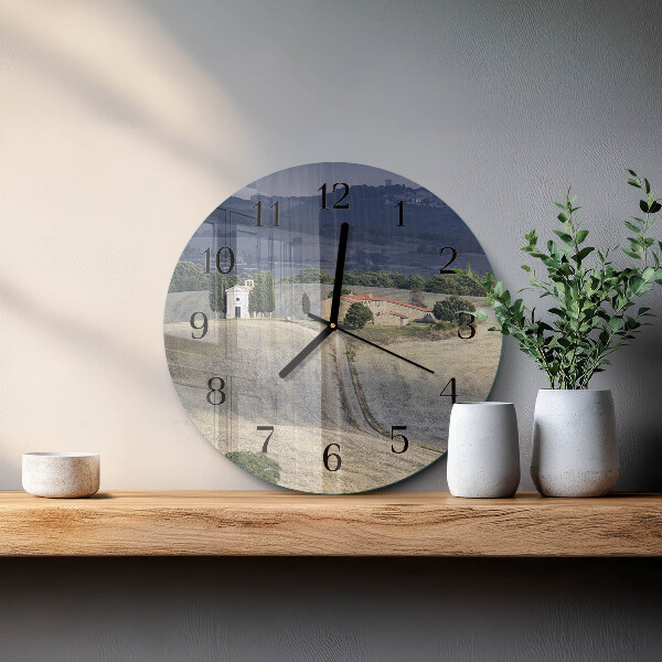 Round wall clock Landscape
