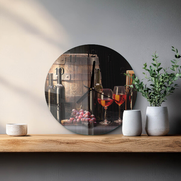 Round wall clock Wine Barrel