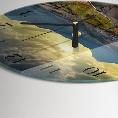 Round wall clock Path Mountains