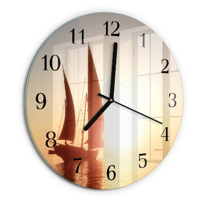 Round wall clock Sailboat