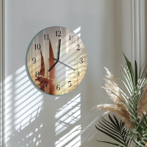 Round wall clock Sailboat