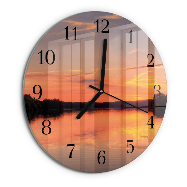 Round wall clock Sunset