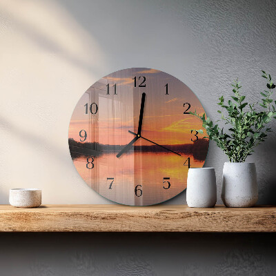 Round wall clock Sunset