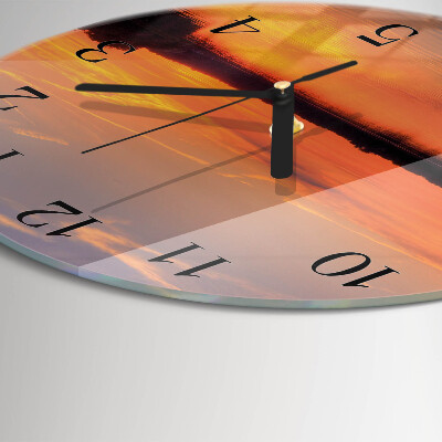 Round wall clock Sunset