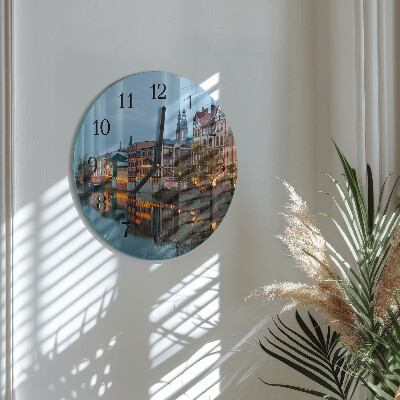 Round wall clock Old town