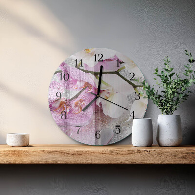 Round wall clock Orchid