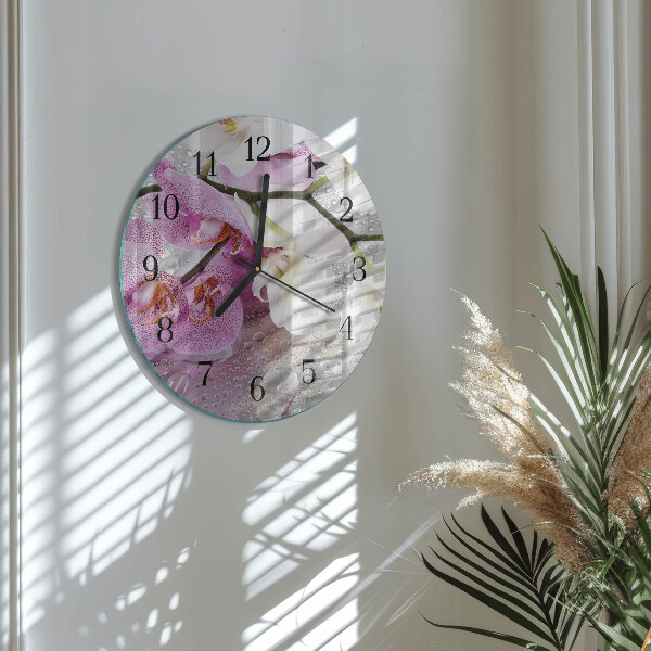 Round wall clock Orchid