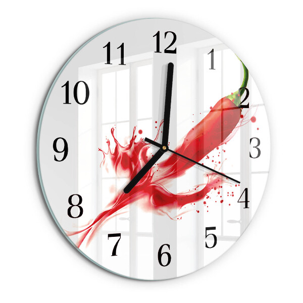 Round wall clock Chili pepper