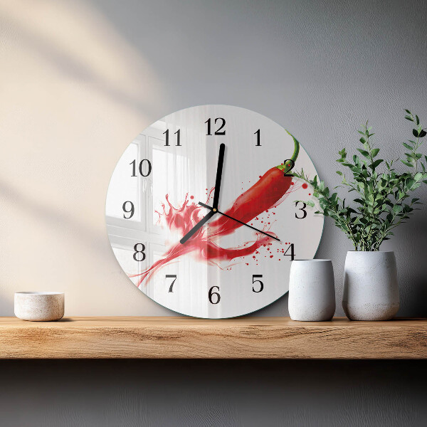 Round wall clock Chili pepper