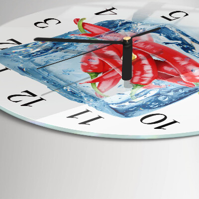 Round wall clock Chili with Ice Cream