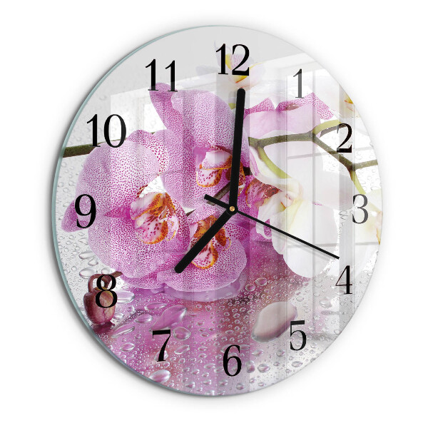 Round wall clock Orchid