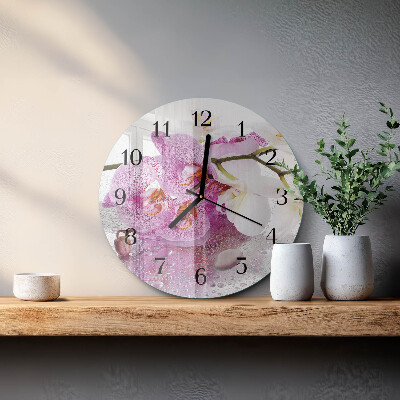 Round wall clock Orchid