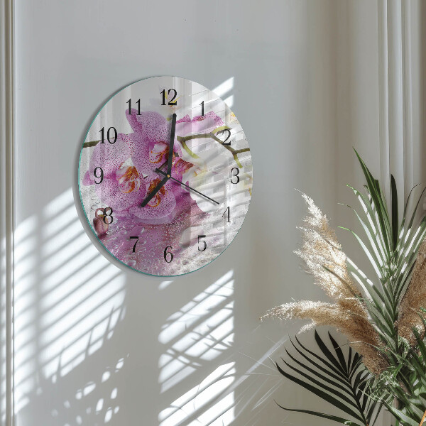Round wall clock Orchid