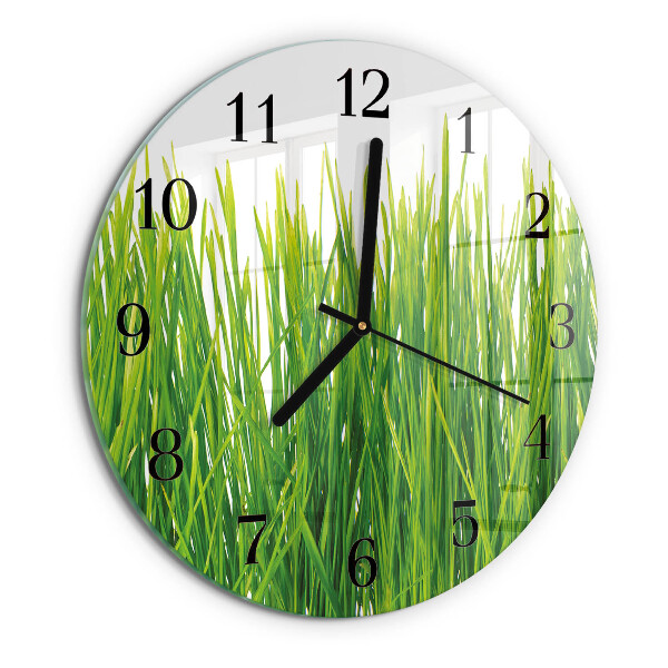 Round wall clock Grass