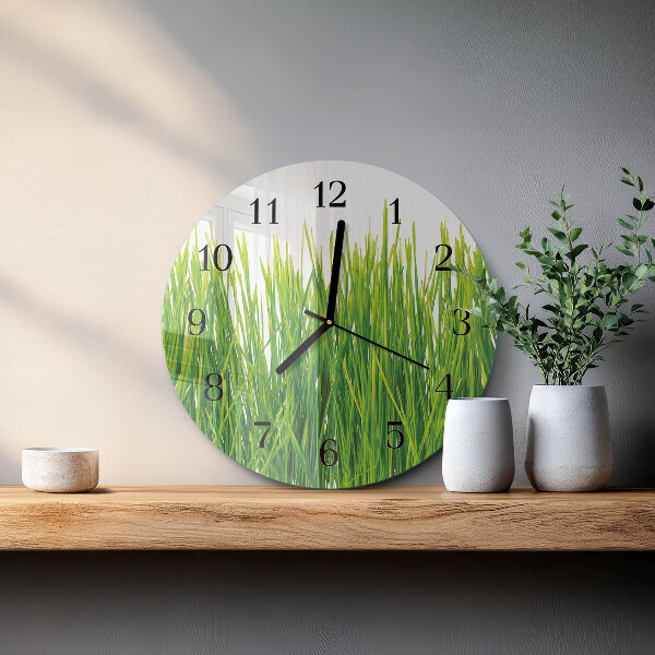 Round wall clock Grass
