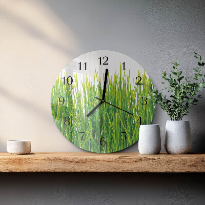 Round wall clock Grass