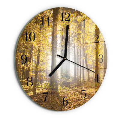 Round wall clock Autumn in the Forest
