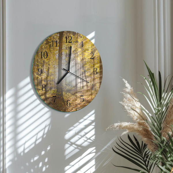 Round wall clock Autumn in the Forest