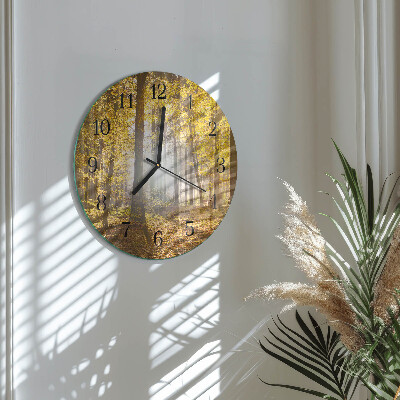Round wall clock Autumn in the Forest
