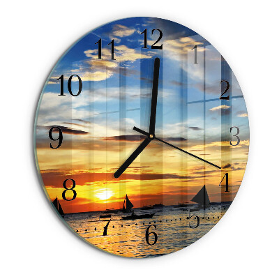 Round wall clock Sunset