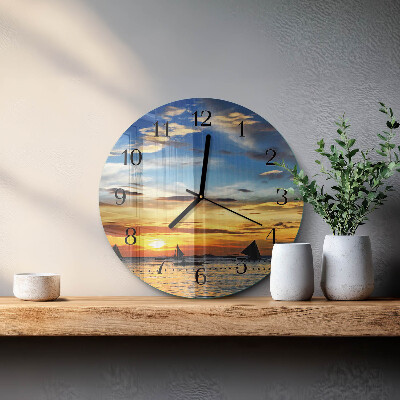 Round wall clock Sunset