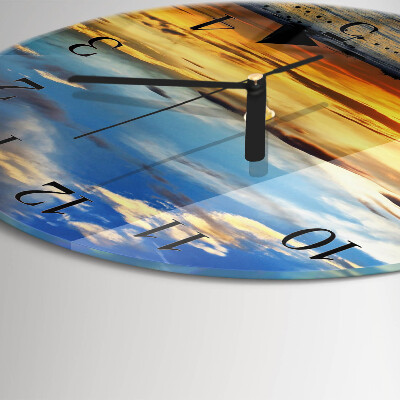 Round wall clock Sunset