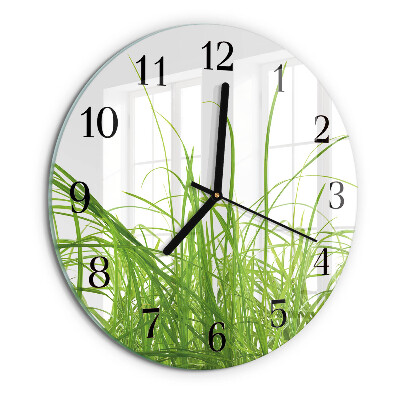 Round wall clock Grass