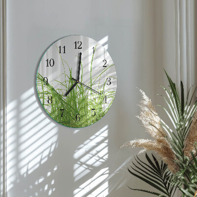 Round wall clock Grass