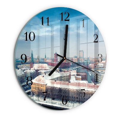 Round wall clock Winter City