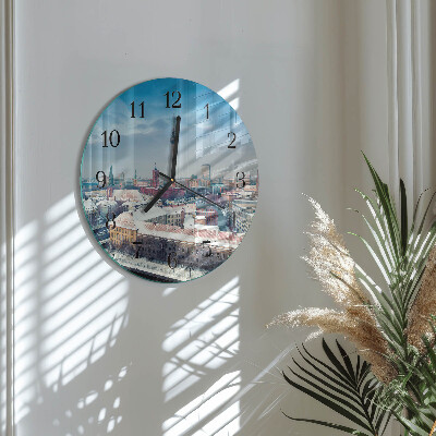 Round wall clock Winter City