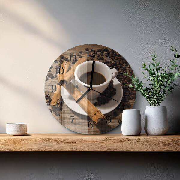 Round wall clock Cinnamon Coffee