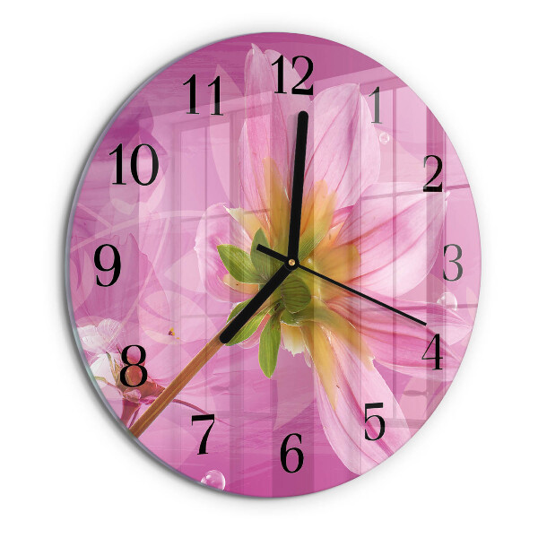 Round wall clock Flower