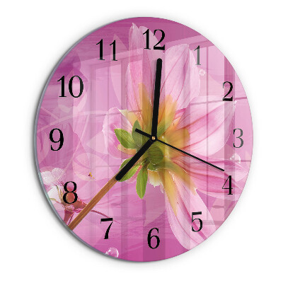 Round wall clock Flower