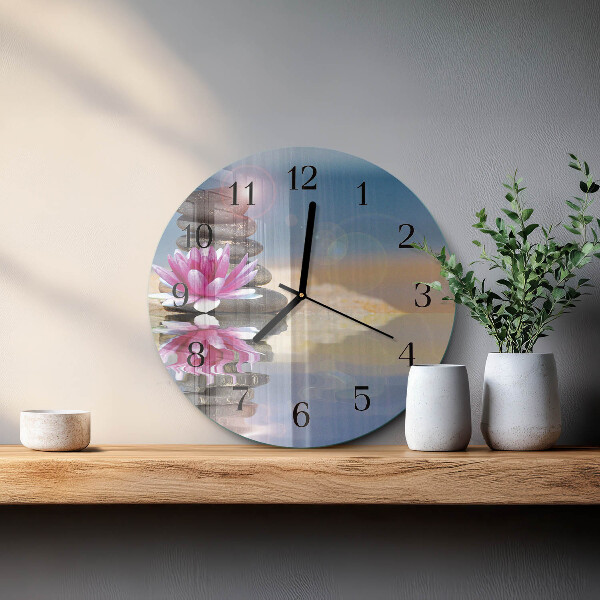 Round wall clock Water Stones